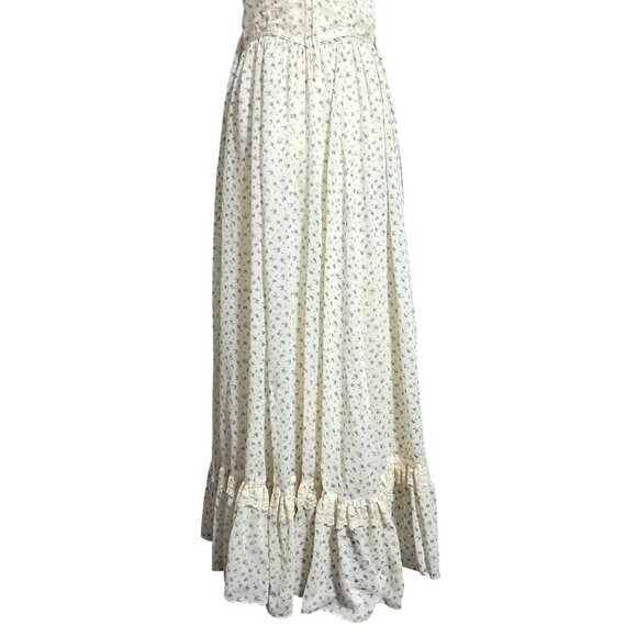Vintage 70s Gunne Sax By Jessica San Francisco Floral Maxi Dress *READ* With Lac - Picture 5 of 15